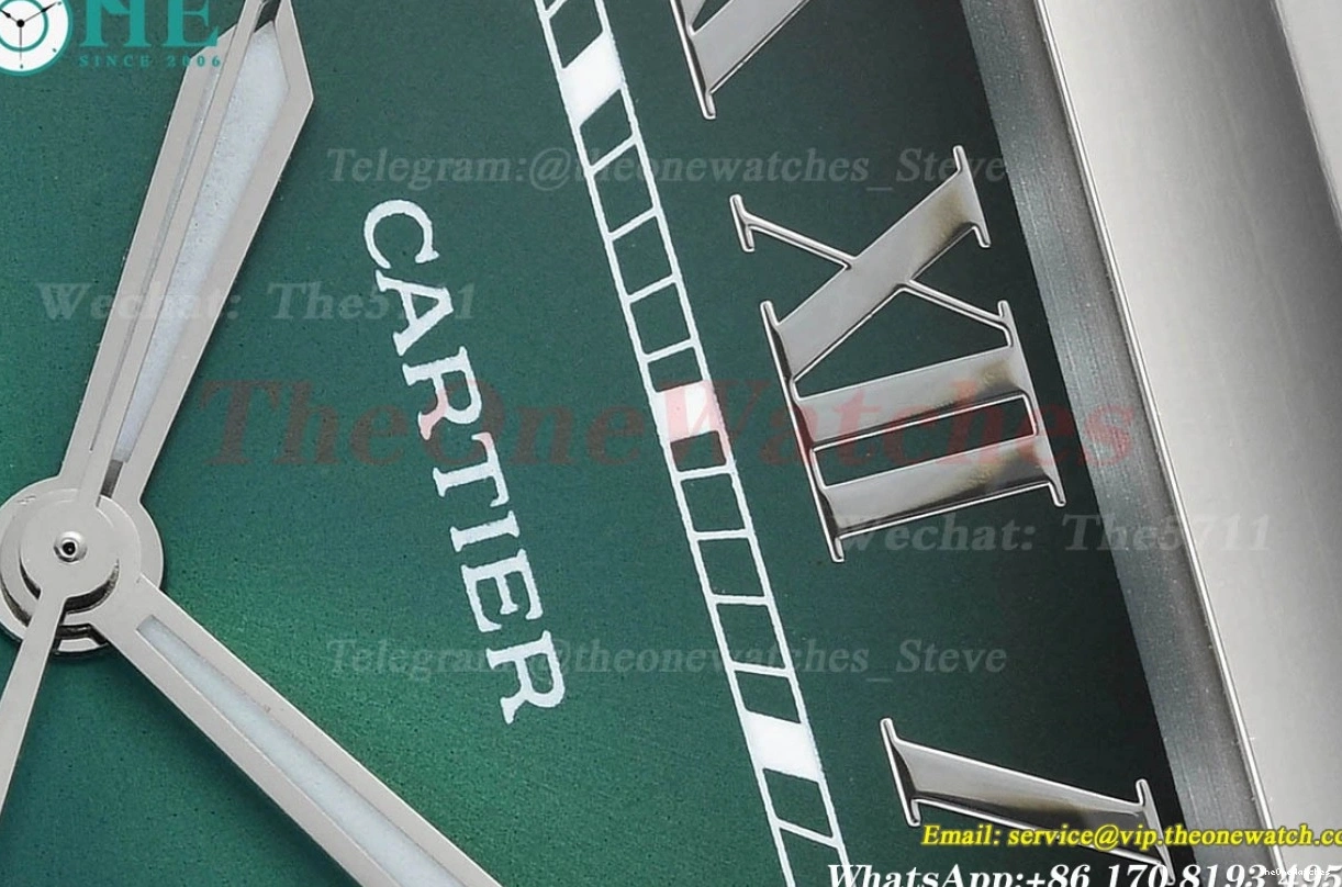 SS Green XL Cartier SS Santos MY9019 BVF De 40mm Dial 1211